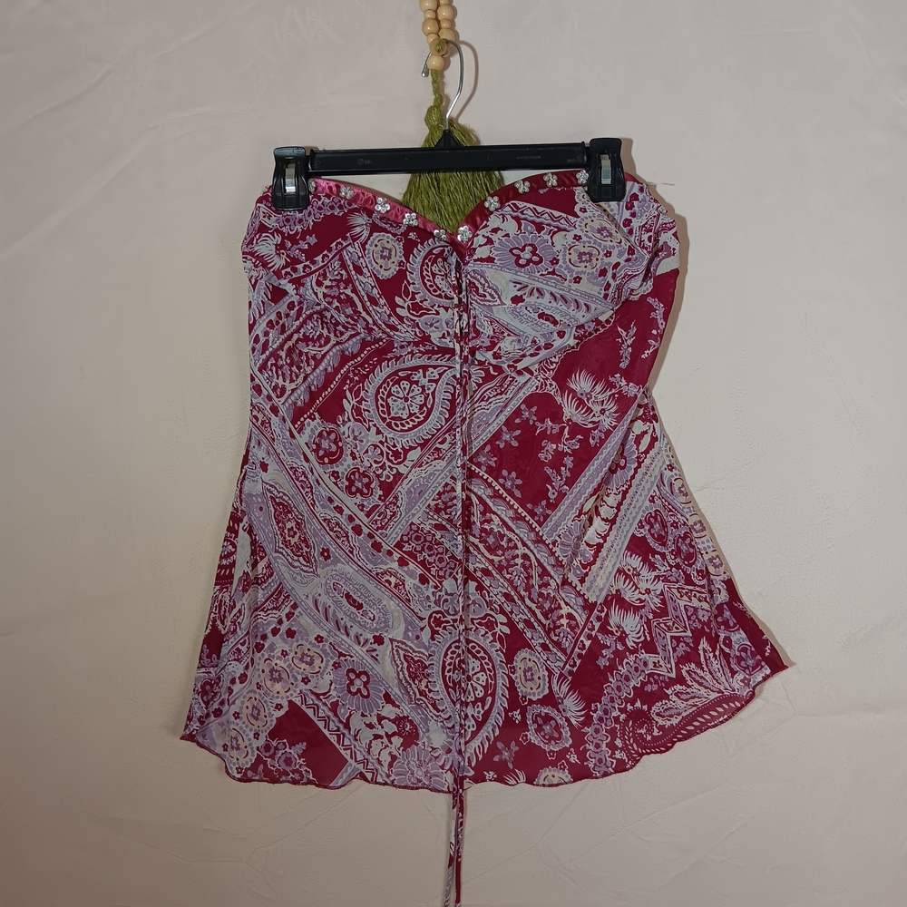 🐞Charlotte Russe Hot Pink Halter Shirt L